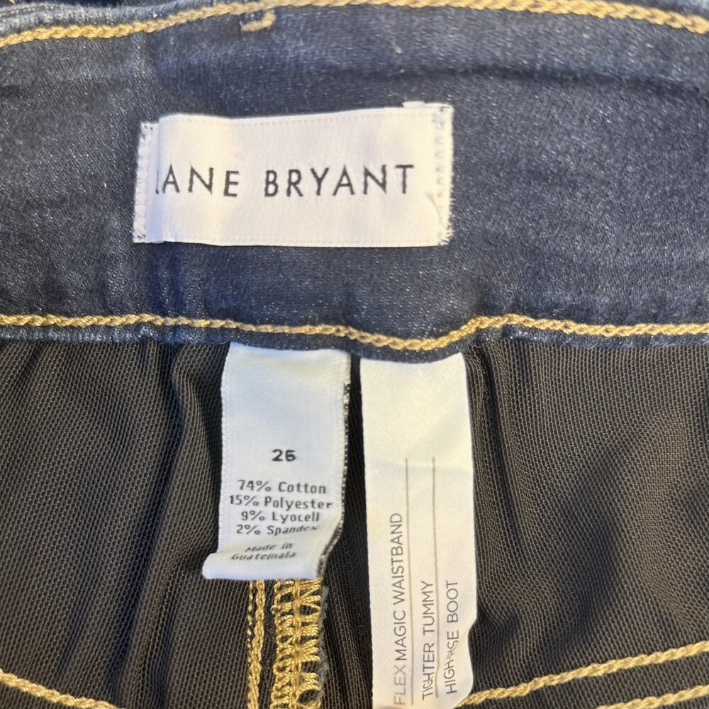 NWT Lane Bryant Womens Dark Blue Double Button Five Pocket Straight Leg Jeans 26 - Picture 8 of 13